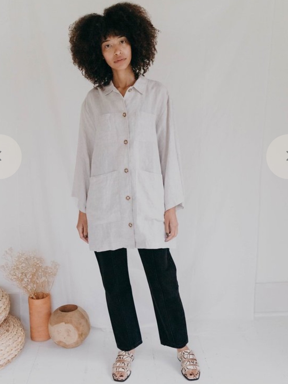 Esby Noah Workshirt Sz Small Utility Unisex Button Front Pocket Oversized Casual